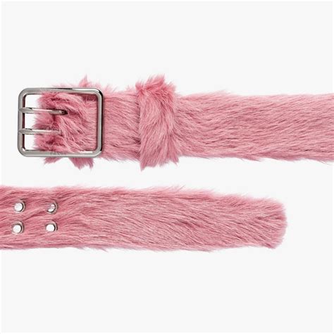 prada pink fur belt|Women's Leather Belts .